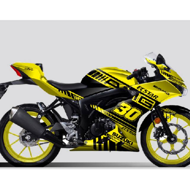 Decal gsx R 150 AMG kuning hitam
