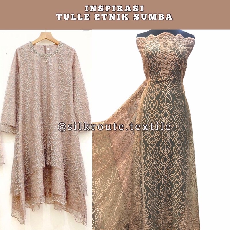 (TERMURAH) KAIN TULLE MOTIF SUMBA METERAN