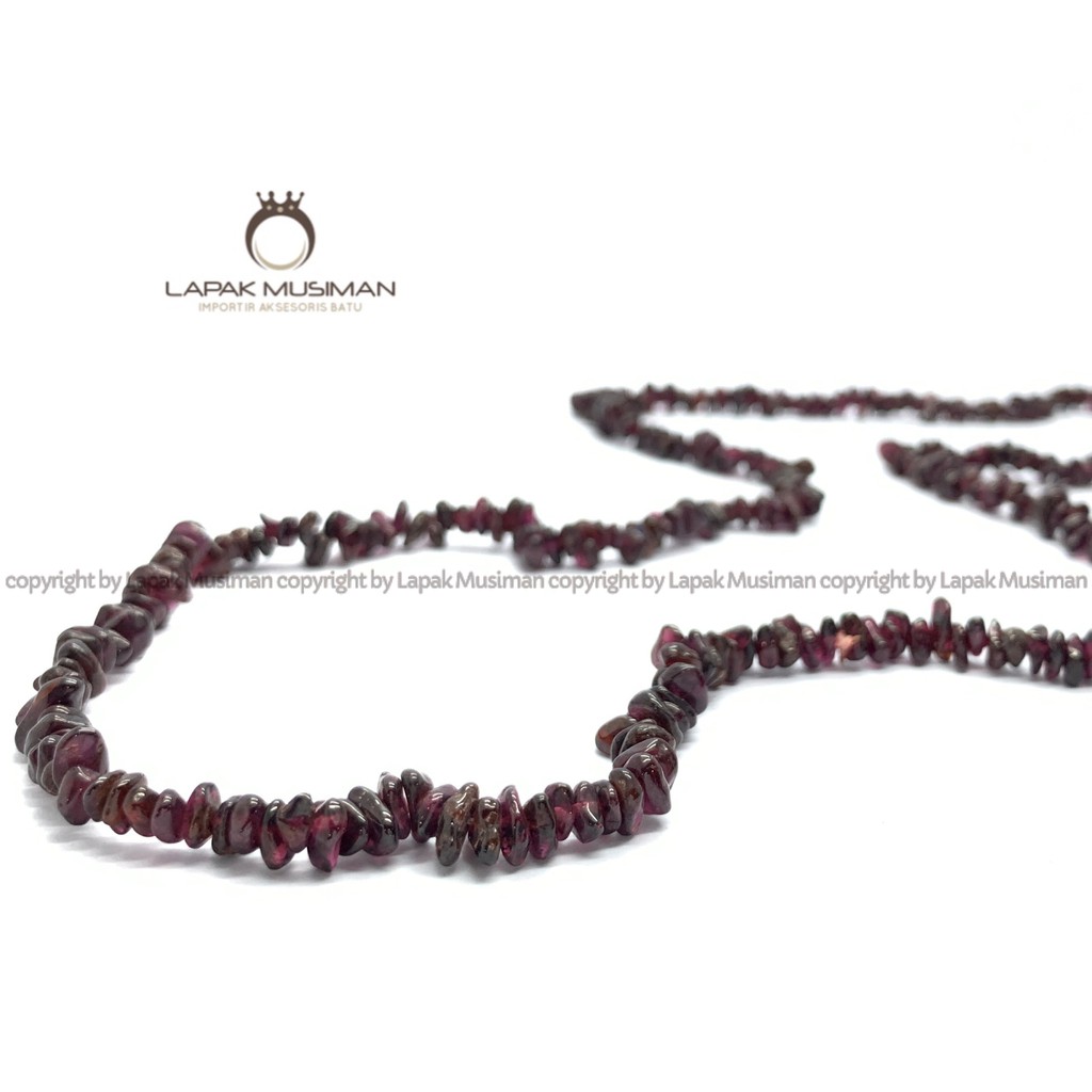 [Bayar di Tempat] Kalung Batu Permata Red Garnet Asli Natural