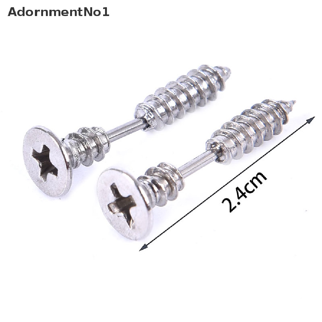 (AdornmentNo1) Anting Tusuktindik Bahan titanium Steel Desain Sekrup Hypoallergenic Untuk Pria / Wanita