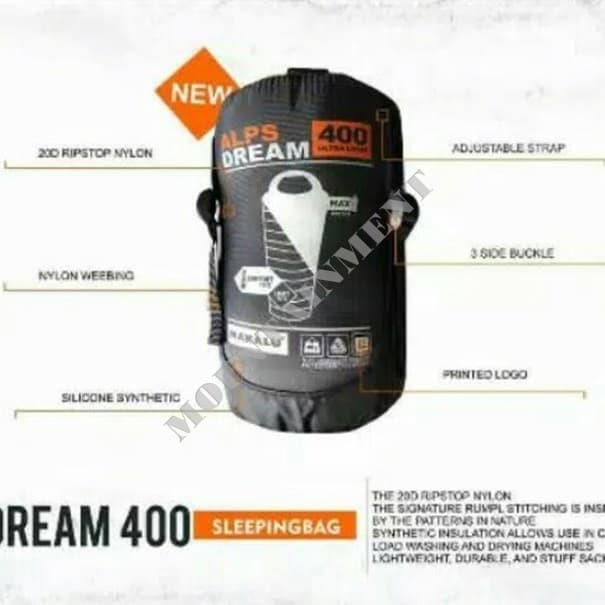 SLEEPING BAG MAKALU ALPSDREAM 400 ULTRALIGHT SB KANTONG TIDUR MUMMY