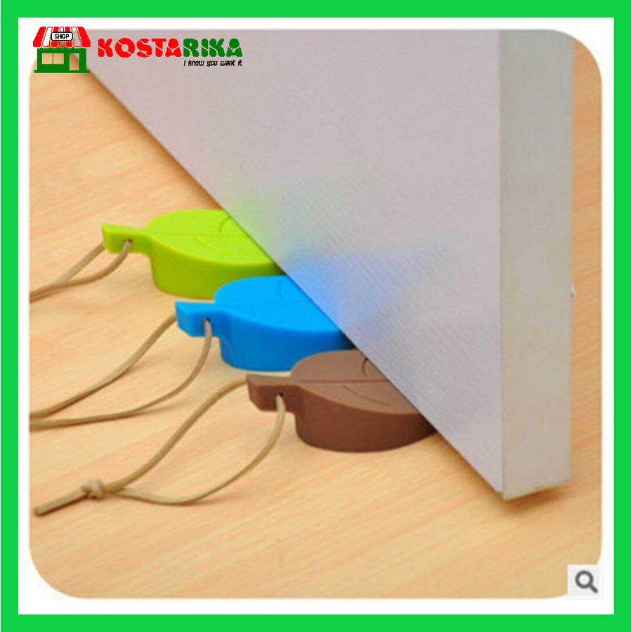 Penahan Pintu Ganjelan Pintu Pengganjal Silikon Bentuk Daun Door Stopper Silicone