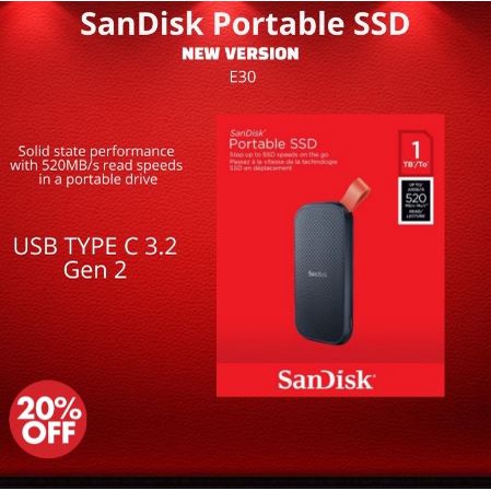 SanDisk Portable SSD 1TB SSD E30 -1T00-G25