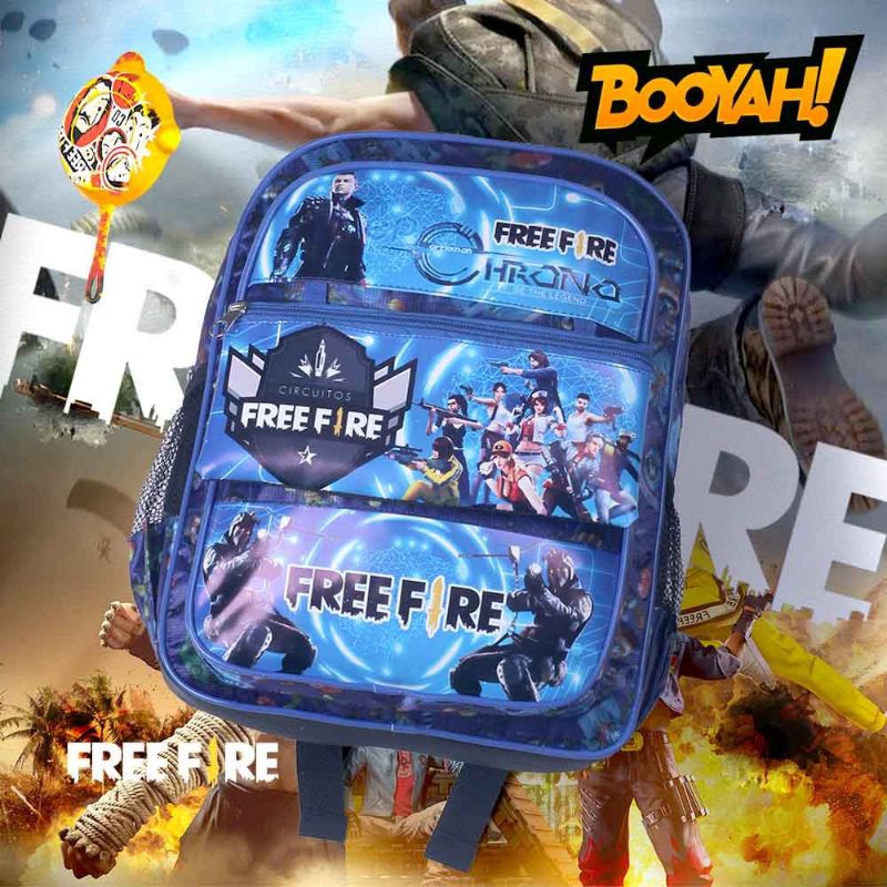 Tas Anak Sekolah PAUD TK SD Keren Karakter Chrono Free Fire Booyah Biru | Tas Ransel Anak Laki | Tas
