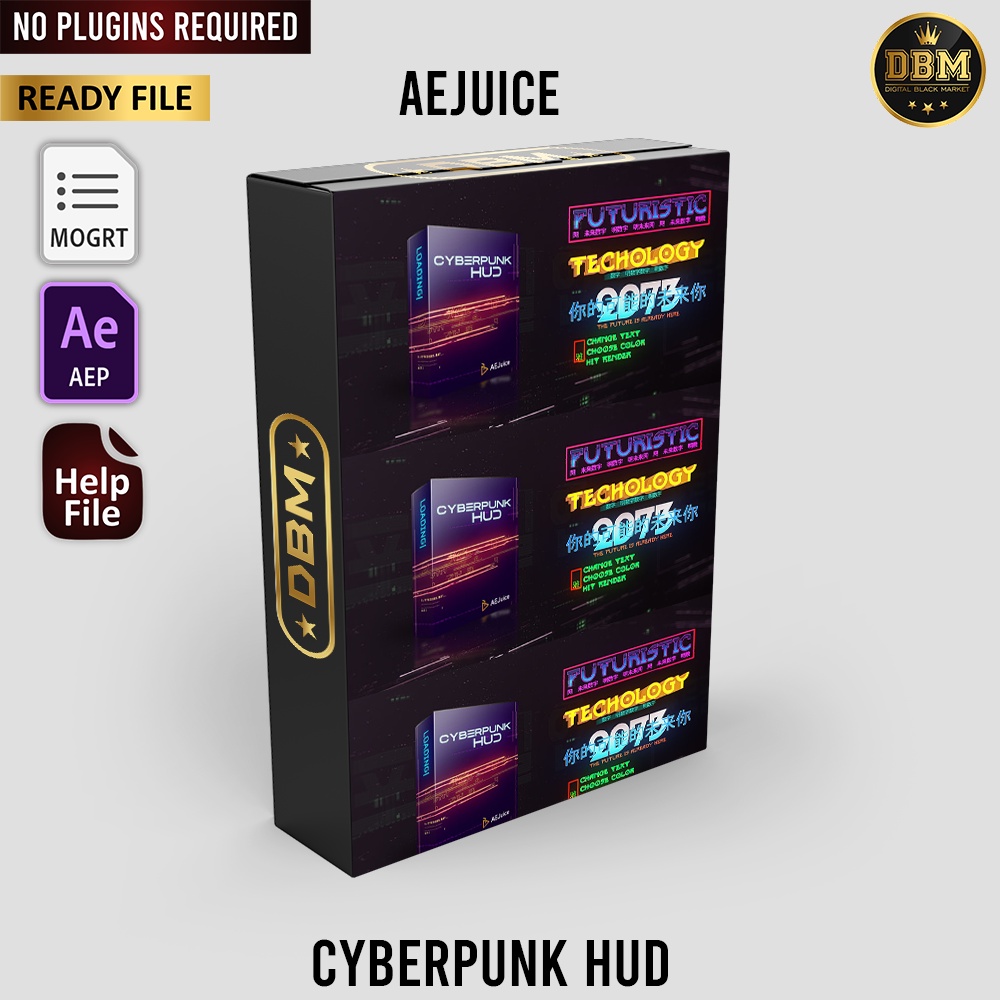 AeJuice - Cyberpunk HUD - After Effect (Extension)