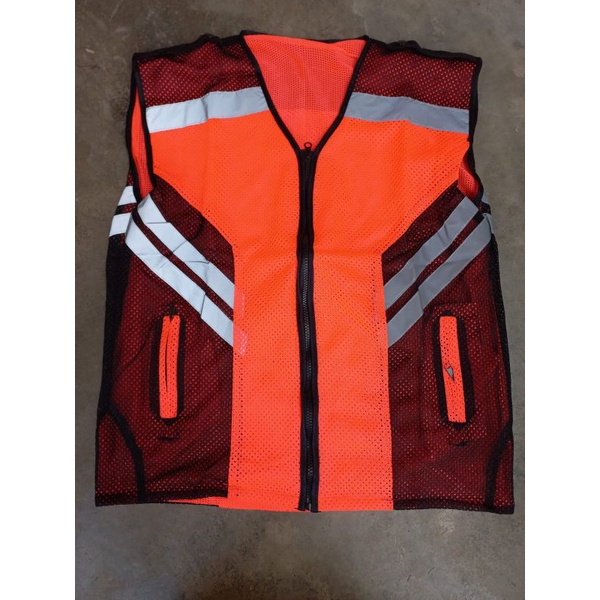 Rompi Safety Rusuk Orange Hitam Rompi proyek scotlight