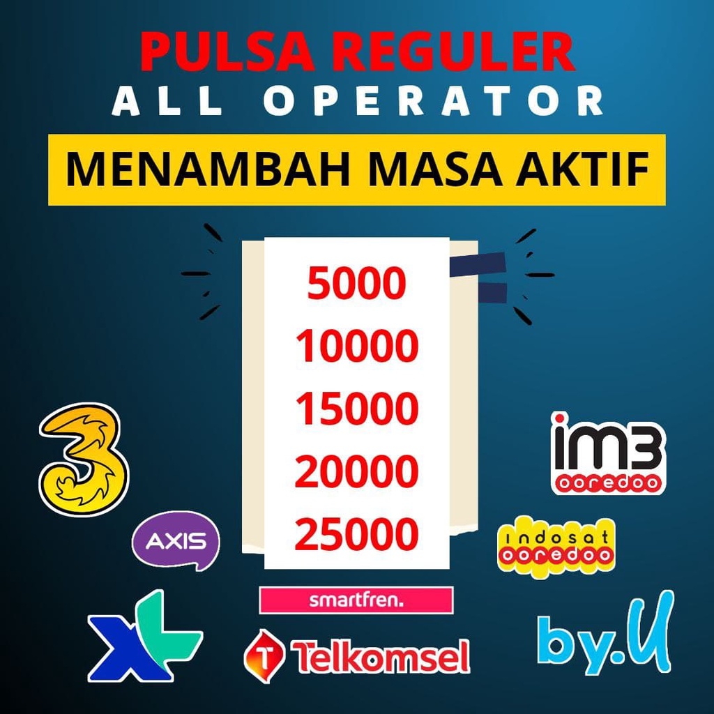 TERLARIS Pulsa Indosat 5k 10k 15k 20k 25k - Menambah Masa Aktif - Pulsa All Operator - Isi Pulsa - T