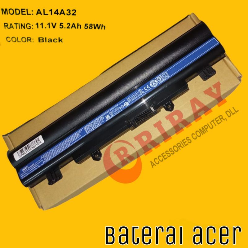 Baterai Acer AL14A32 E14 E15 E5-411 E5-421 E5-471 V3-472 V3 V5-572 Baterai Laptop Acer Aspire E14 E15 E5-411 E5-421 E5-431 E5-471 E5-471G E5-511 E5-521 E5-571 AL14A32