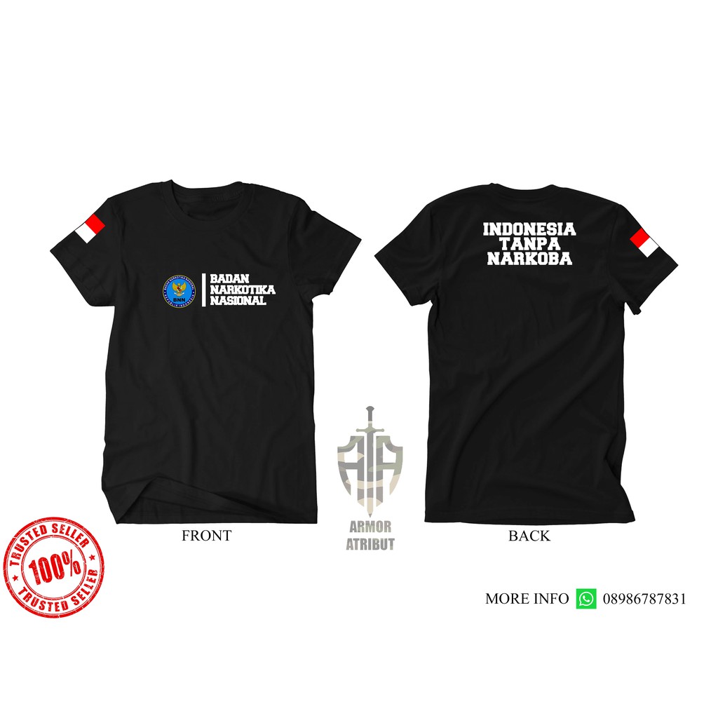 Kaos Baju - BNN TANPA NARKOBA - ARMOR ATRIBUT