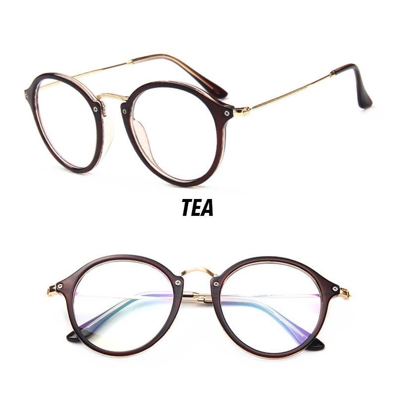 （YUZHU）COD Bayar di Tempat Minus 0°~-400° Korean Design Retro Bulat Kacamata Eyeglasses Wanita/Pria