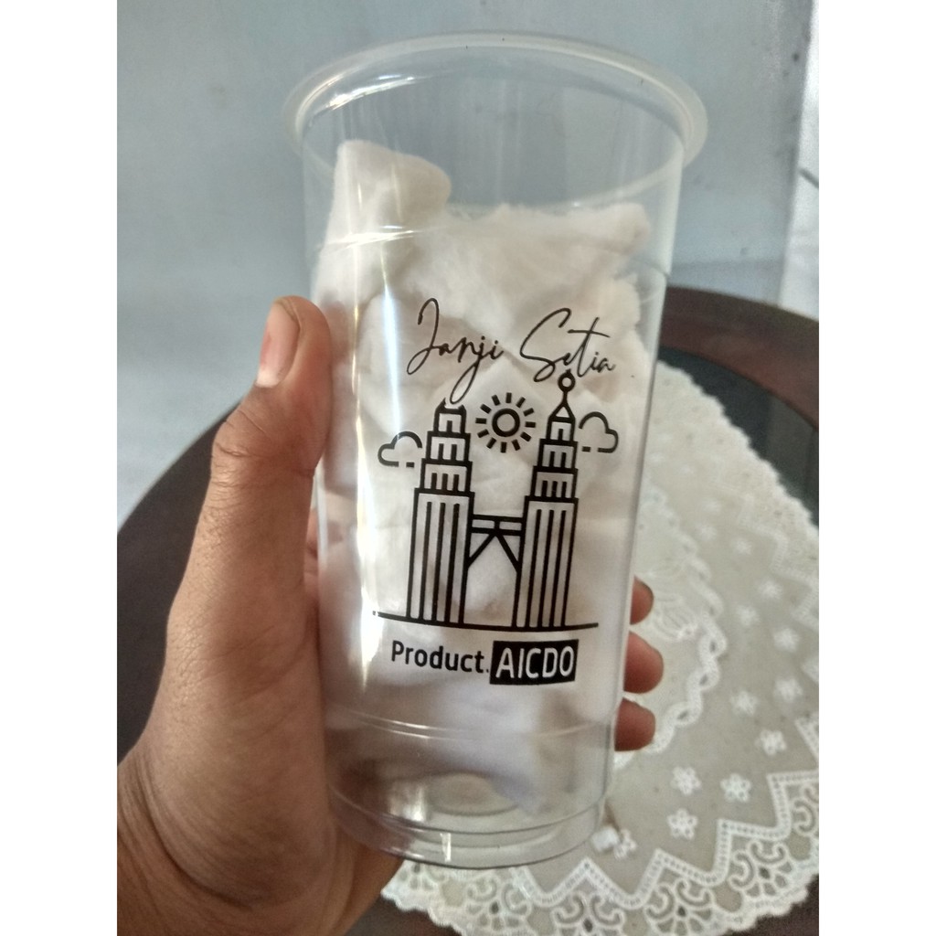 sablon cup plastik 22oz 9.5 gr merk starindo