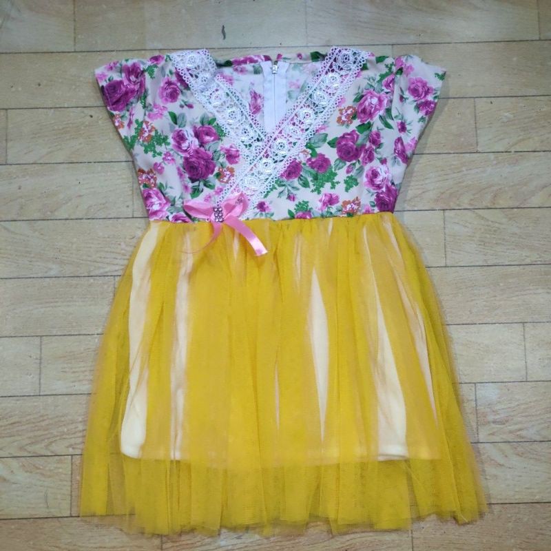 dress anak 1 2 tahun dress kimono bunga anak baju anak cewek perempuan lucu (dress kimono sakura )