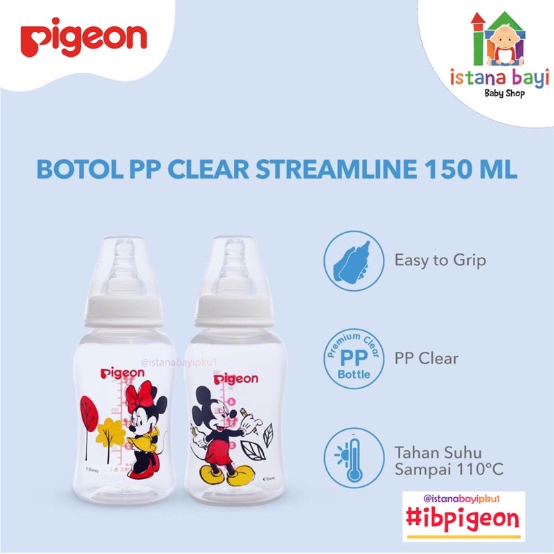 Pigeon Botol PP Clear Streamline Disney Mickey/MINNIE 150 &amp; 250 ml