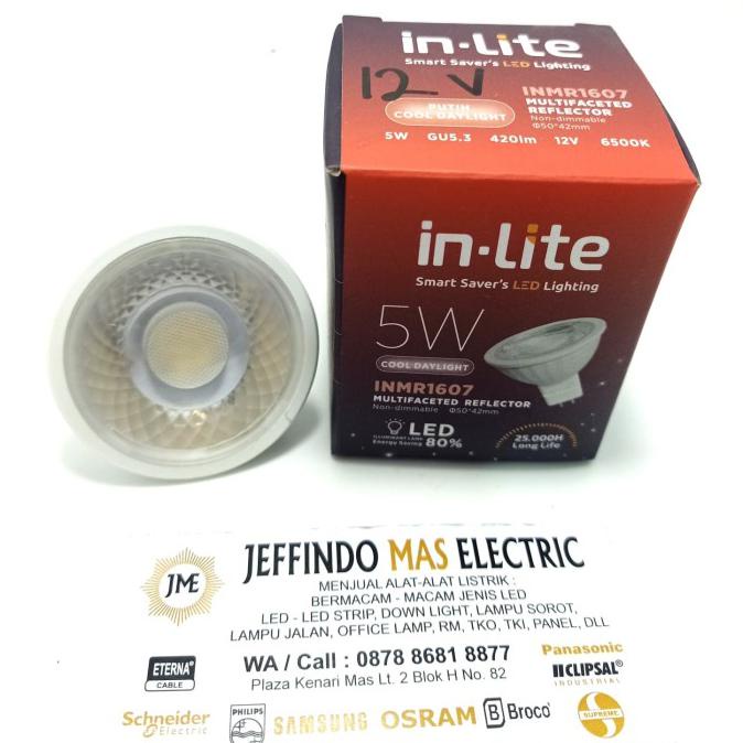 Wow Led Halogen Mr16 5W 12V/Inmr1607 Inlite In Lite 5 Watt 5 W Tusuk Hemat