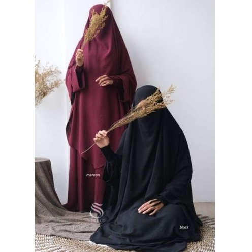 TASNEEM SIDRA Gamis Set French Khimar Bisht Abaya Niqab Bandana Busui Friendly