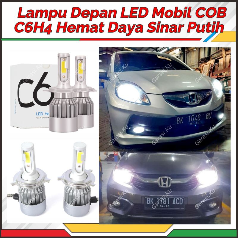 LAMPU UTAMA MOBIL LED  C6 H4 C6H4 COB PUTIH: DAIHATSU XENIA GRANDMAX ESPASS FEROZA TERIOS TAFT TARUN