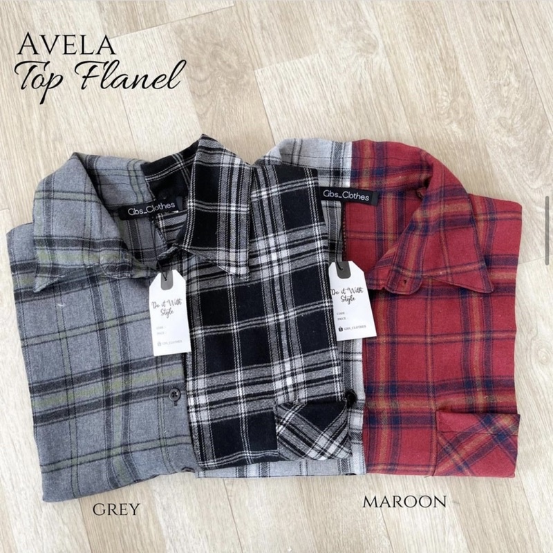 GECROP TOP FLANEL COMBINE A5