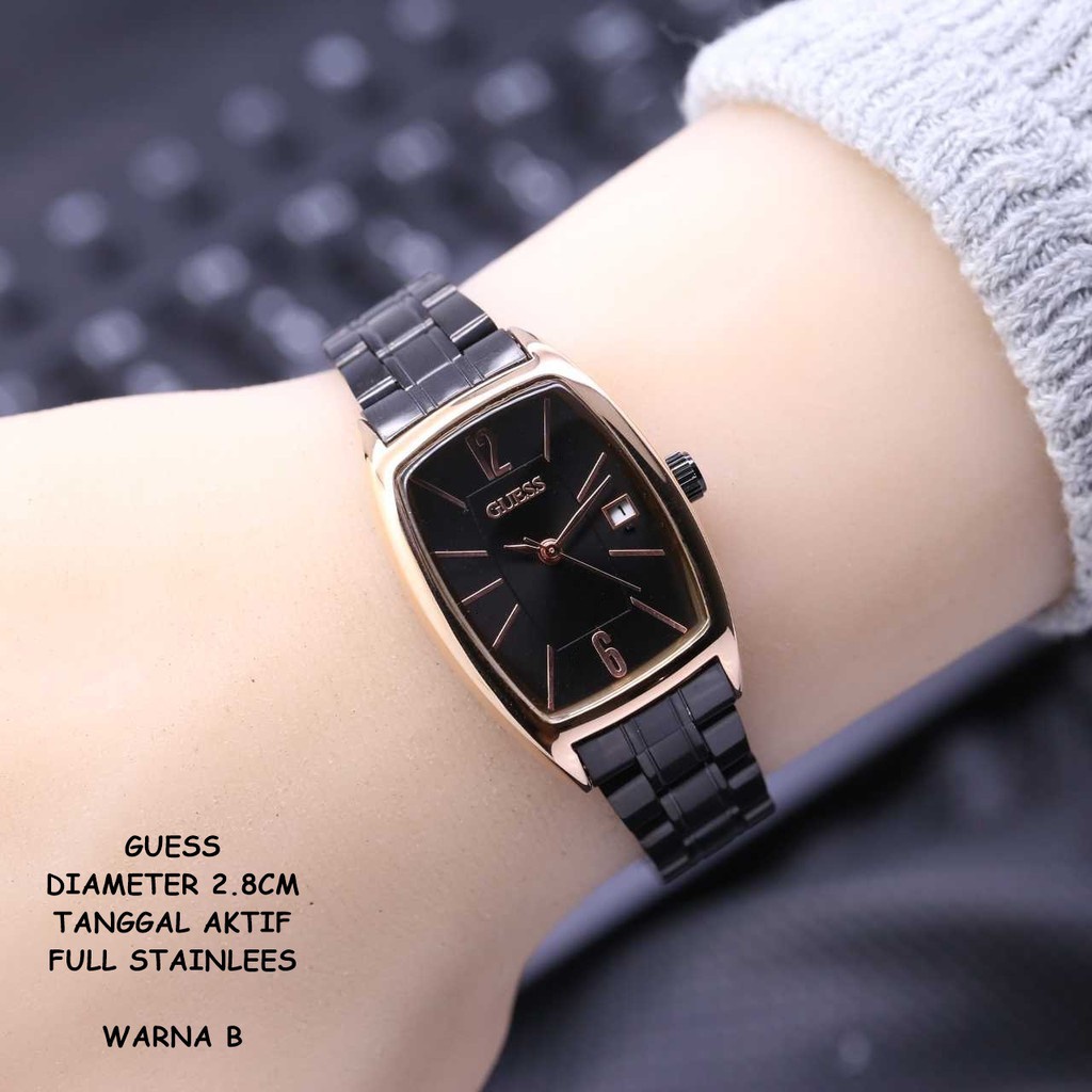 Jam Tangan Cewek Murah Wanita Anti Air I4I3 GUESS FULL STAINLEES TANGGAL AKTIF FREE BOX COD
