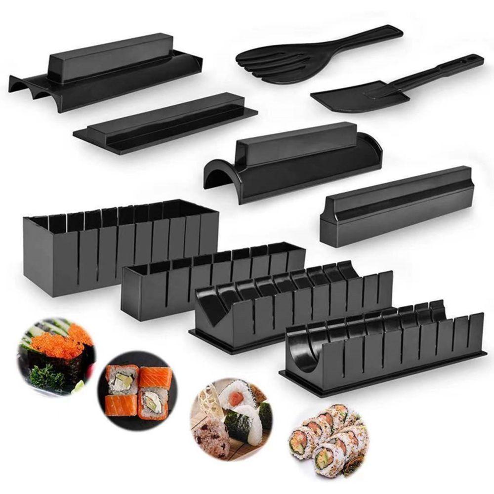 Preva 3/10pcs Sushi Maker Peralatan Kit Multifungsi Cooker Anti Lengket Cetakan Kue Gulung