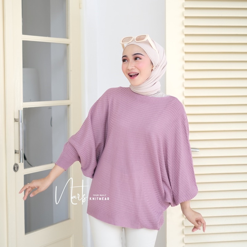 BLOUSE BATWING RAJUT / BAJU ATASAN RAJUT WANITA / TERMURAH !!!!!