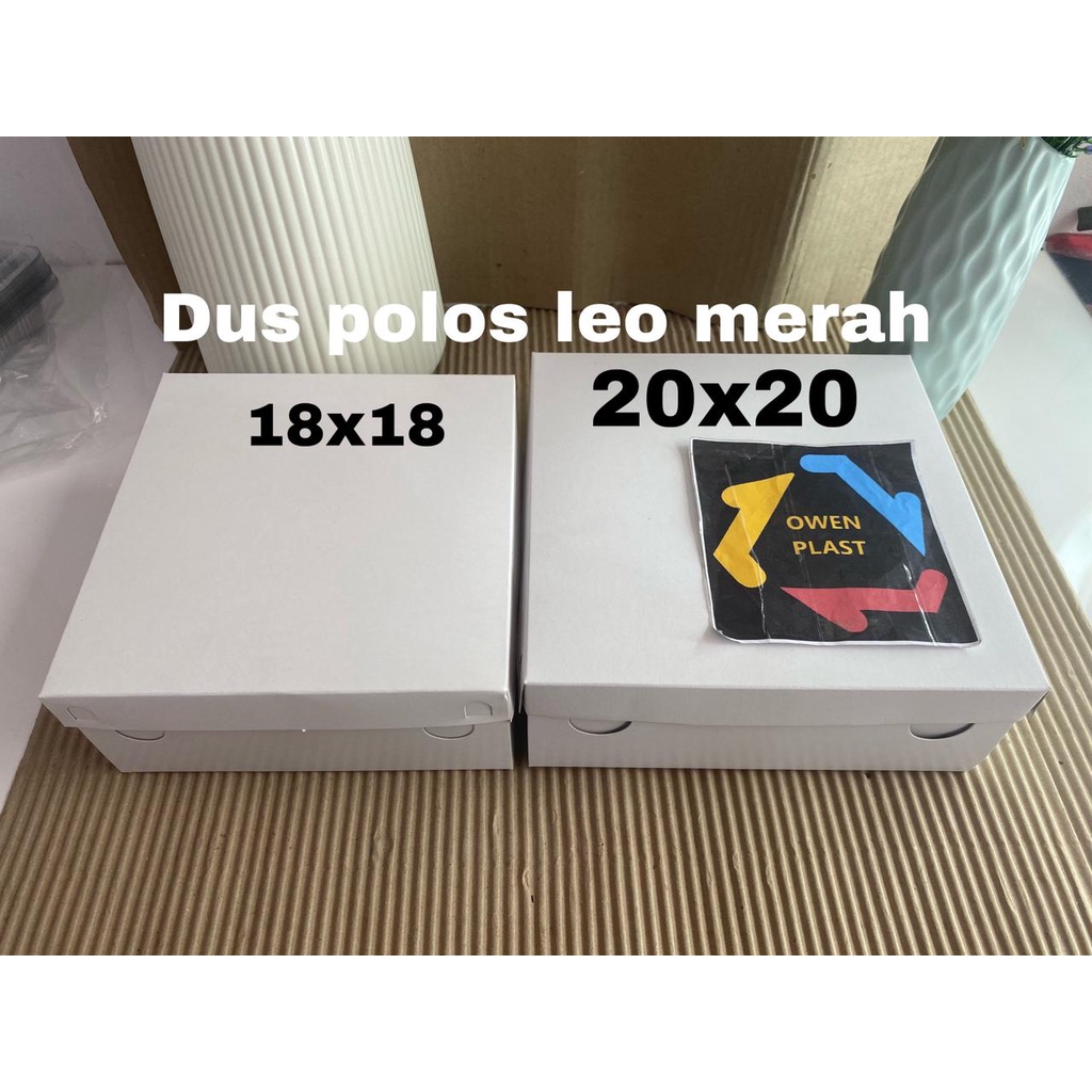 KOTAK NASI/NASI KOTAK/DUS MAKANAN POLOS 18X18 DAN 20X20 CM LEO MERAH 400 GSM SUPER TEBAL TERMURAH