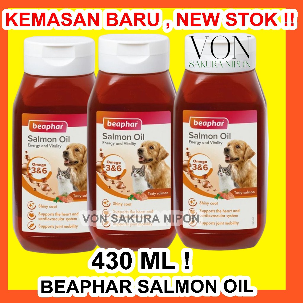 Beaphar SALMON OIL 425 ML minyak ikan anjing kucing ukuran Besar 425 ML