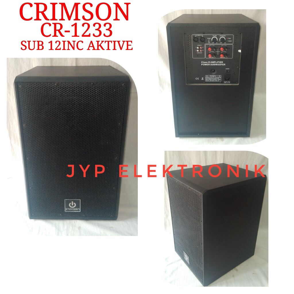 SUBWOOFER AKTIF CRIMSON CR1233 / CRIMSON CR 1233 RAM BESI 12 INCH