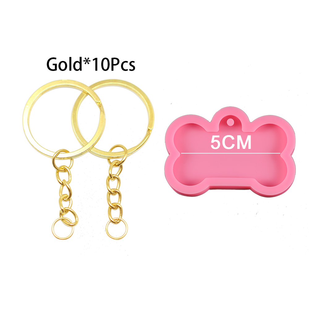 Pet dog bone shape Keychain silicone mold Epoxy Resin Casting Molds diy key chain （1pc/pack）