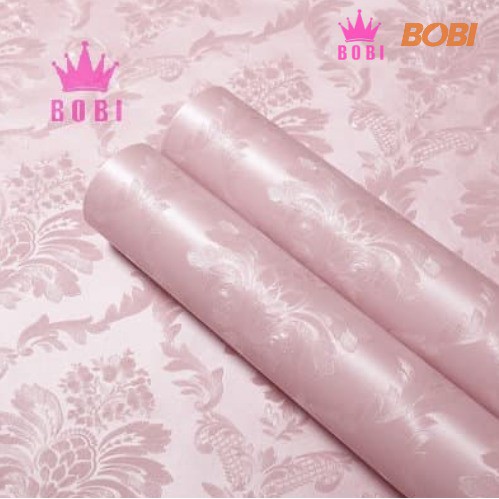 Wallpaper Sticker Motif Batik Samar Pink 81033-F4 / Wallpaper New 2020 / Ukuran 9mx45cm