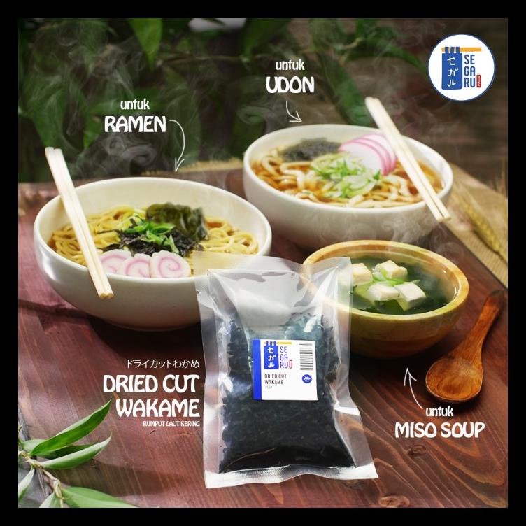 

DRIED CUT WAKAME - RUMPUT LAUT KERING - UNTUK RAMEN UDON MISO 25 GR BERKUALITAS