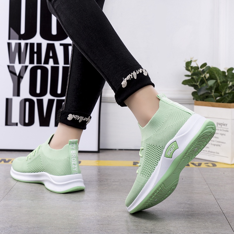 Brozzy Sepatu Sneakers Wanita Olahraga Sport Original D-10 COD Gratis Ongkir Import  Senam Cewek Terbaru Joging-5