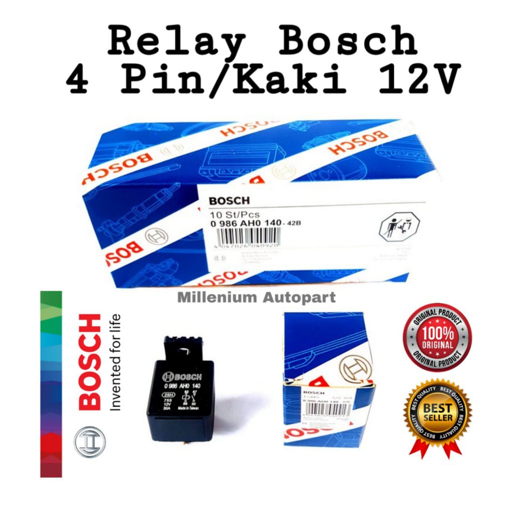 RELAY BOSCH KAKI 4 12V 30A BOSCH ORIGINAL MURAH