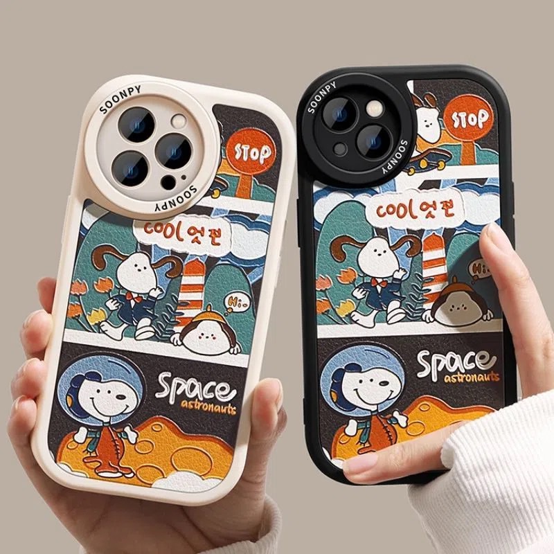 Casing Snoopy Moon Lucu Redmi 12C A1 9T 10A 10C 9A 10 9 9C NFC Redmi Note 9 Note 9Pro 10 8 Note 11 Note 11s 10s Note11Pro Note 10 Pro Note 9s POCO F4 K40s Soft TPU Silicon Cover