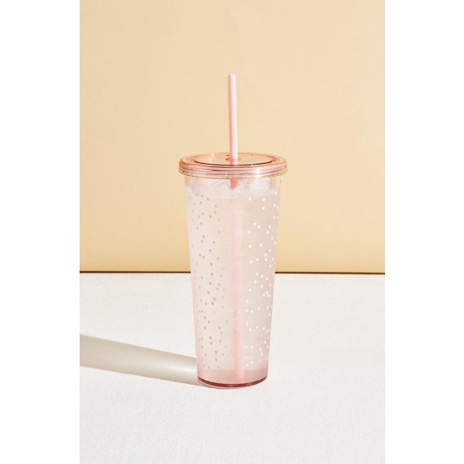 Typo - Botol Minum - Sipper Smoothie Cup Black to Polka Dot