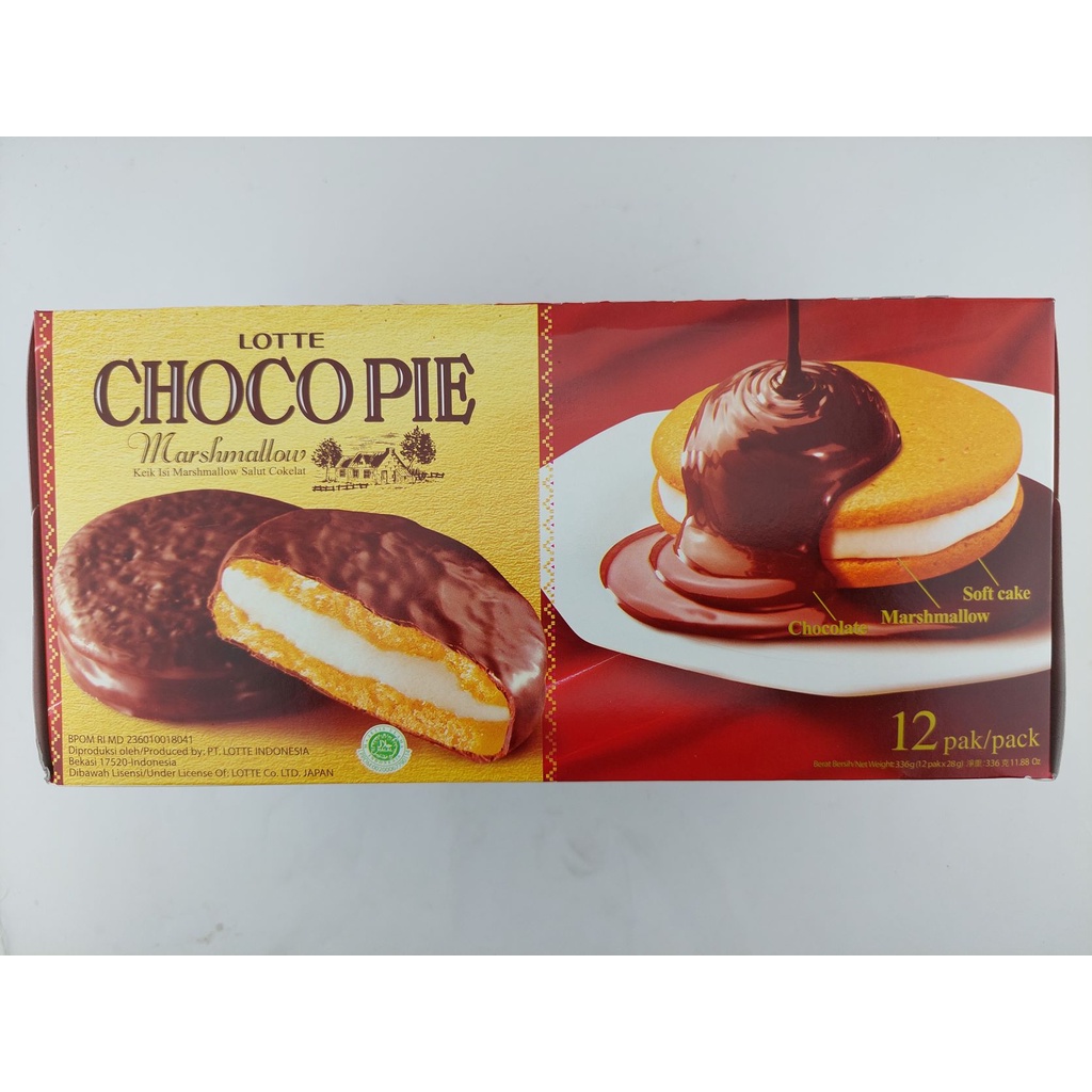 

CHOCOPIE MARSHMALLOW BOX ISI 12 X 28 GR LOTTE CHOCOPIE MURAH PROMO