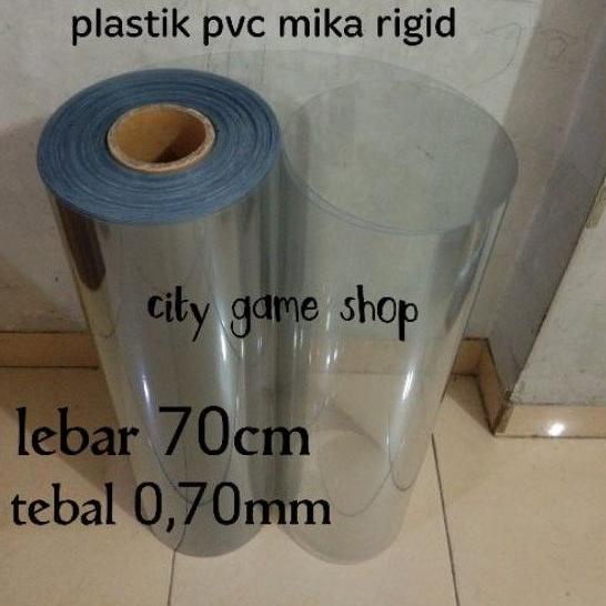 

New - plastik pvc mika rigid kaku lebar 70cm x 1meter tebal 0,70mm .,
