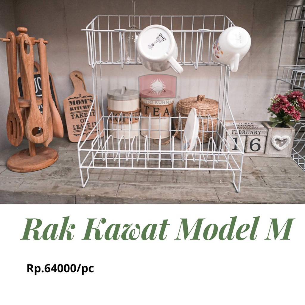 Rak Piring Kawat / Rak Gelas 2 Susun Coating Model M ...