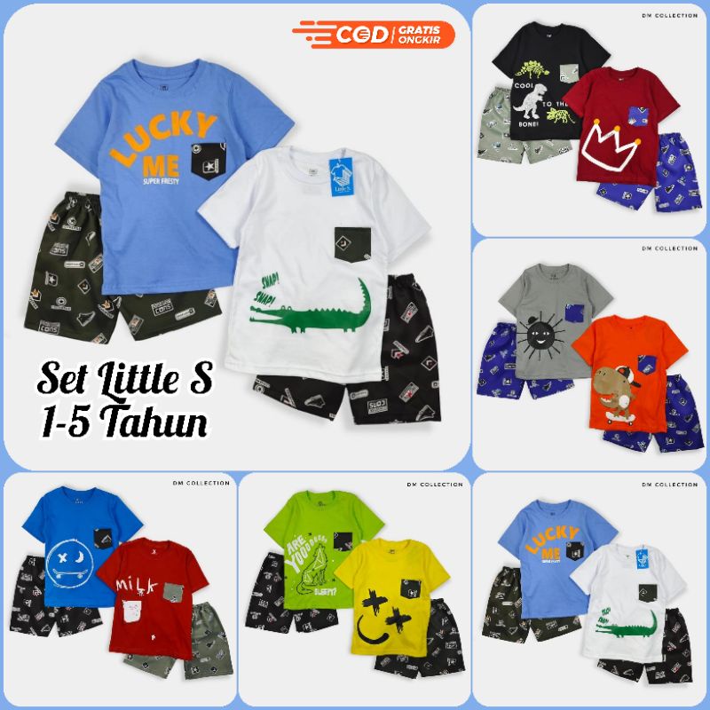 Set Setelan Anak Laki Laki Cowok Little S Usia 1-4 Tahun.