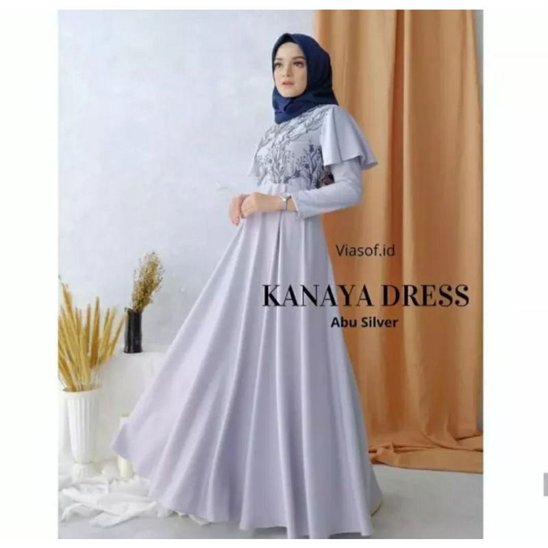 Kanaya Baju  Gamis Dress Brukat Kondangan murah ukuran M L XL