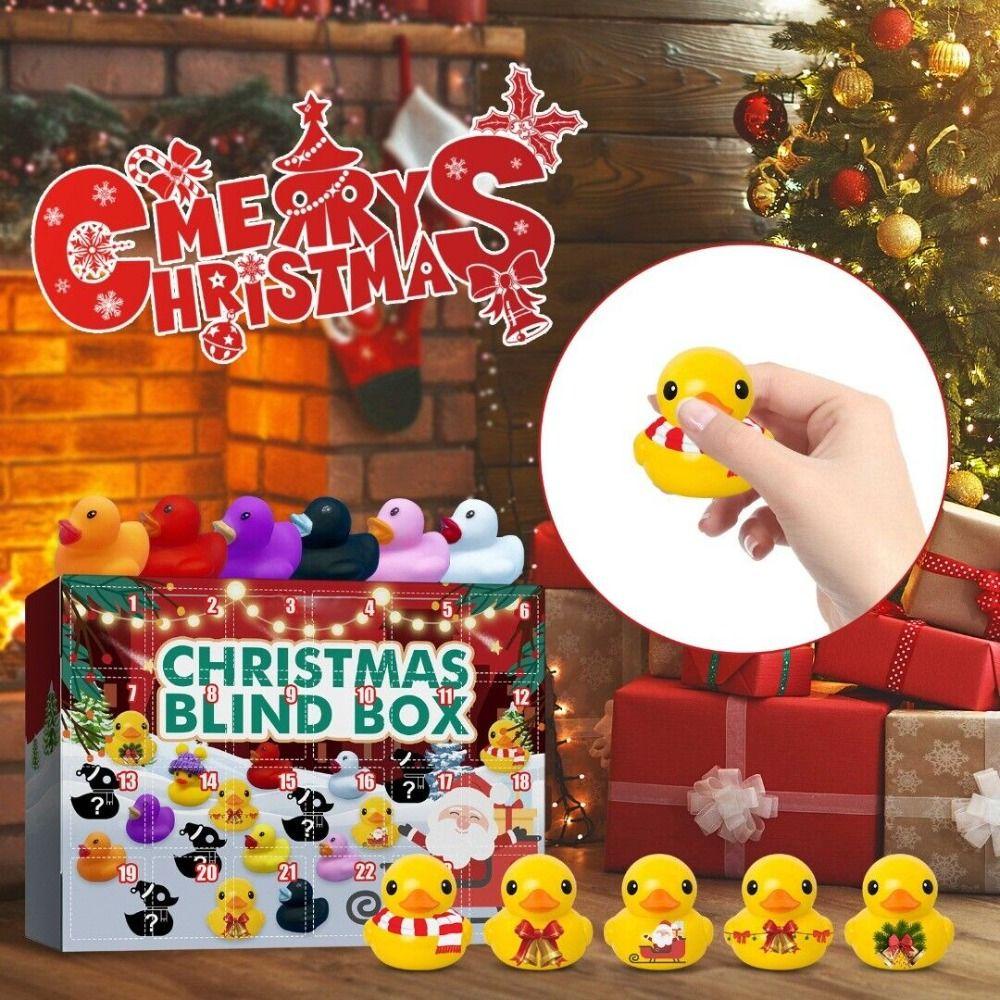 R-bunga 24pcs/set Bebek Karet Aman 24hari Xmas Dekorasi Countdown Kalender Box