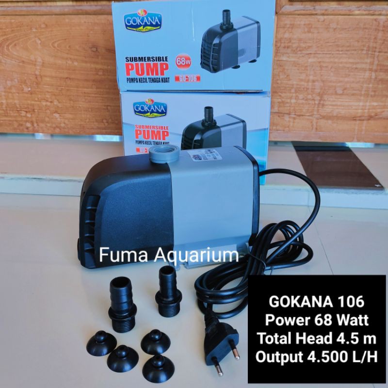 GOKANA GO-106 Pompa Filter  Kolam Hidroponik Akuarium Water Pump Power Head Submersible Pump