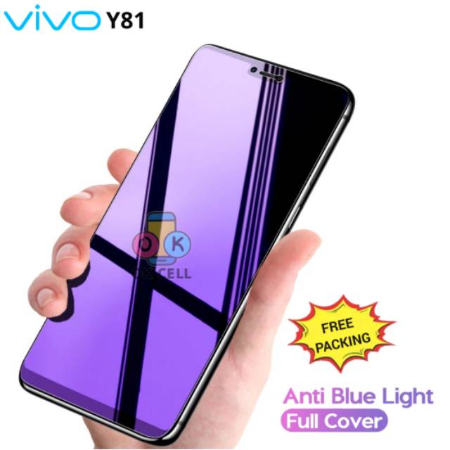 Tempered glass Anti Blue Light VIVO Y81 TG Anti Gores Blue Ray Radiasi Full Layar Screen Guard