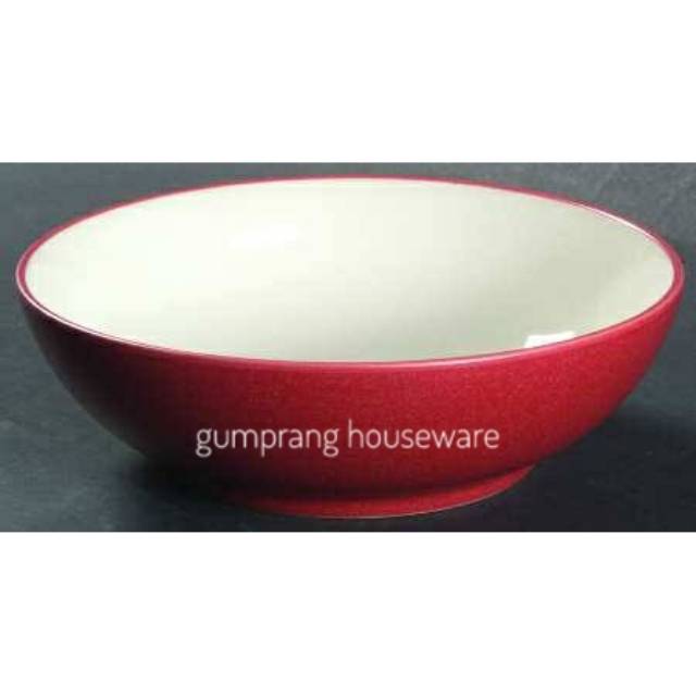 Mangkok cereal keramik merah putih noritake colorwave
