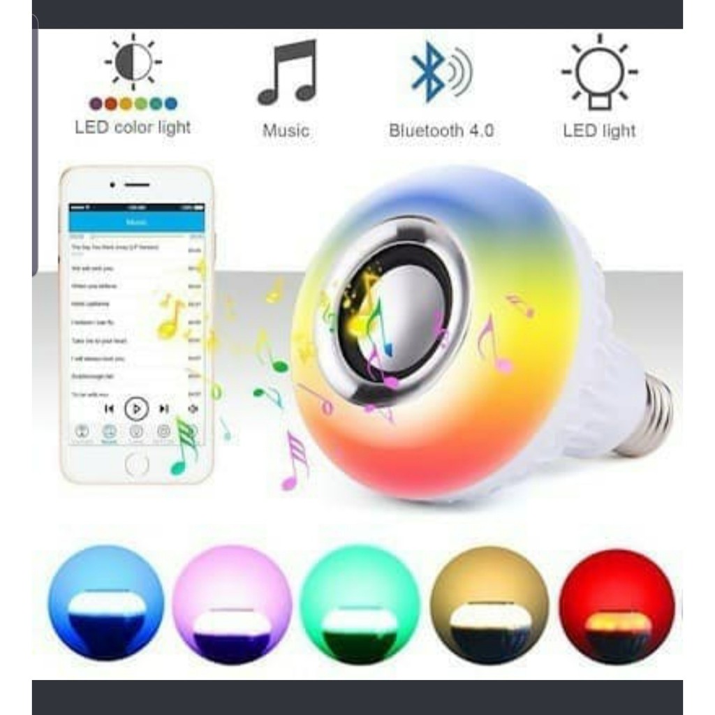 Bohlam Lampu LED Musik Bluetooth Speaker  Remote  [KK]