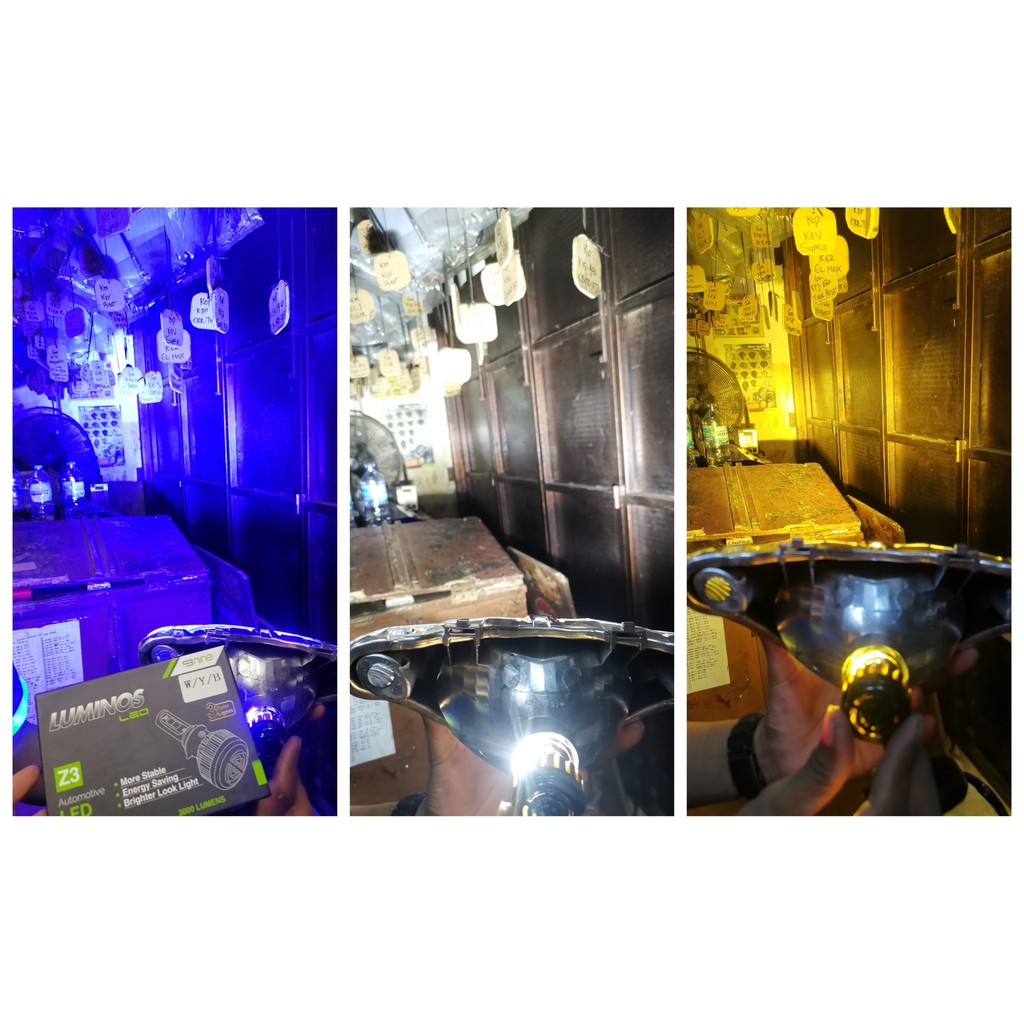 Lampu Depan Led Luminos Z3 3 Warna Universal Matic Bebek Sport