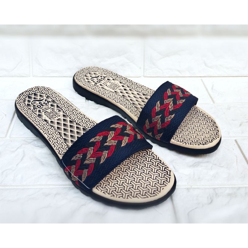 Sandal wanita selop flat rajut turki sendal wanita murah Casual Terlaris