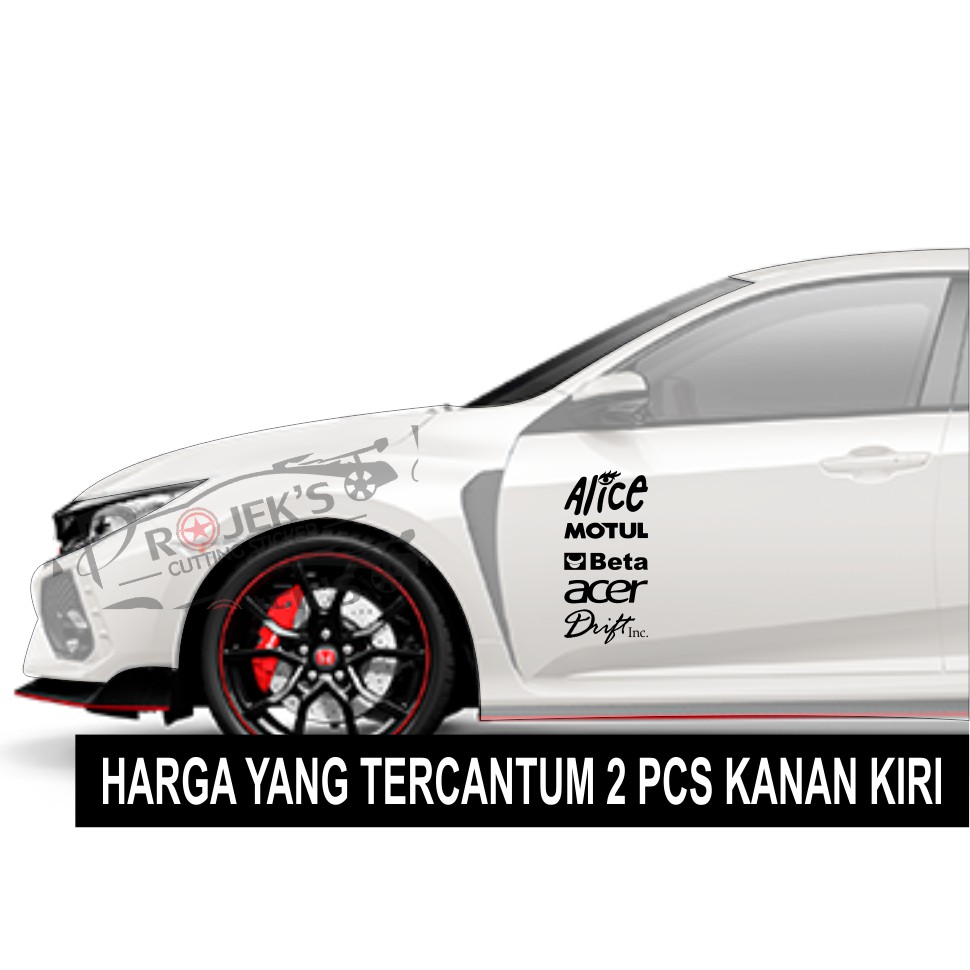 TERMURAH Cutting Sticker Mobil Stiker Tulisan Racing TULISAN SAMPING PINTU MOBIL Shopee Indonesia