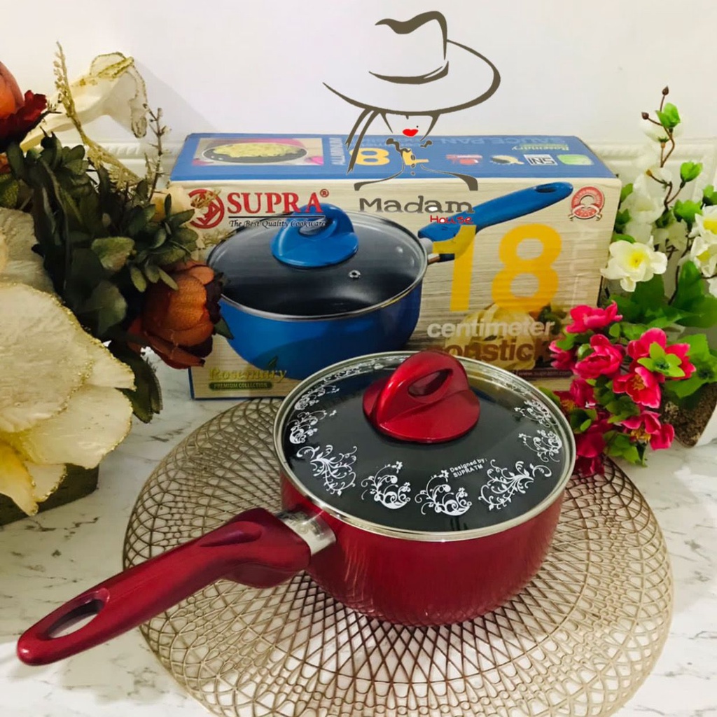 MH SAUCE PAN PANCI SUSU PANCI TEFLON TUTUP KACA MOTIF