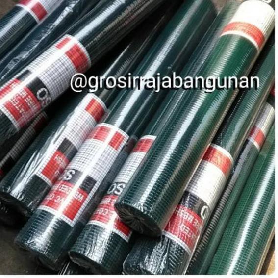Barang Bagus ♙ KAWAT LOKET PVC / KAWAT KANDANG / KAWAT RAM HIJAU per roll 10 meter~