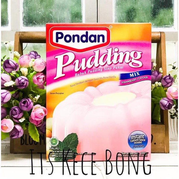 

31.87-Kue- Pondan Pudding Mix Strawberry Flavour 200Gr / Bubuk Puding Siap Pakai -Terlengkap-